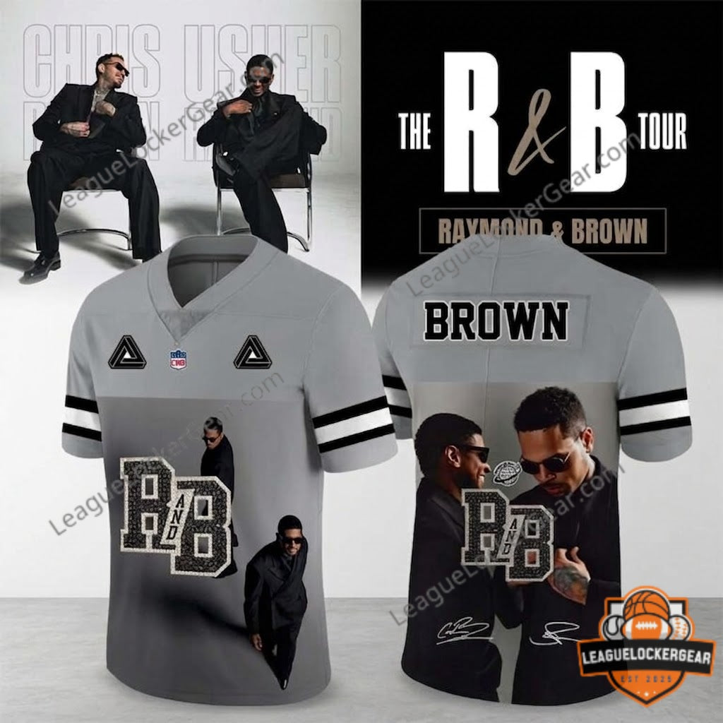 Usher & Chris Brown The R&B Tour Football Jersey