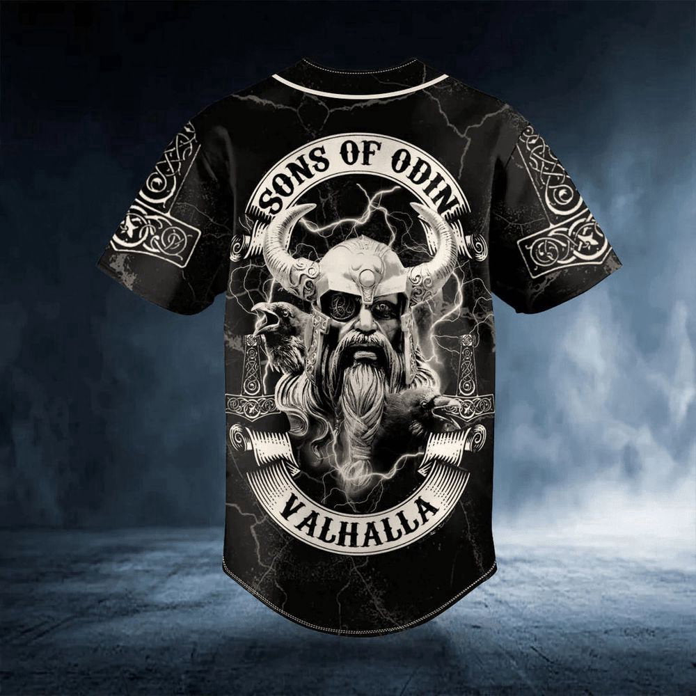 Viking Son Of Odin Valhalla Custom Baseball Jersey For Men Women, Gift For Baseball Fans, Custom Name - lylyprint.com