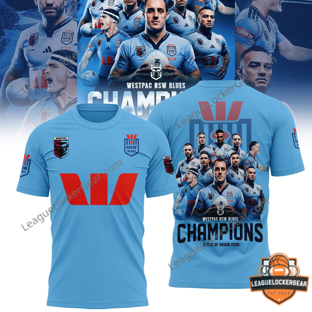Westpac New South Wales Blues State of Origin 2026 Champions T-Shirt