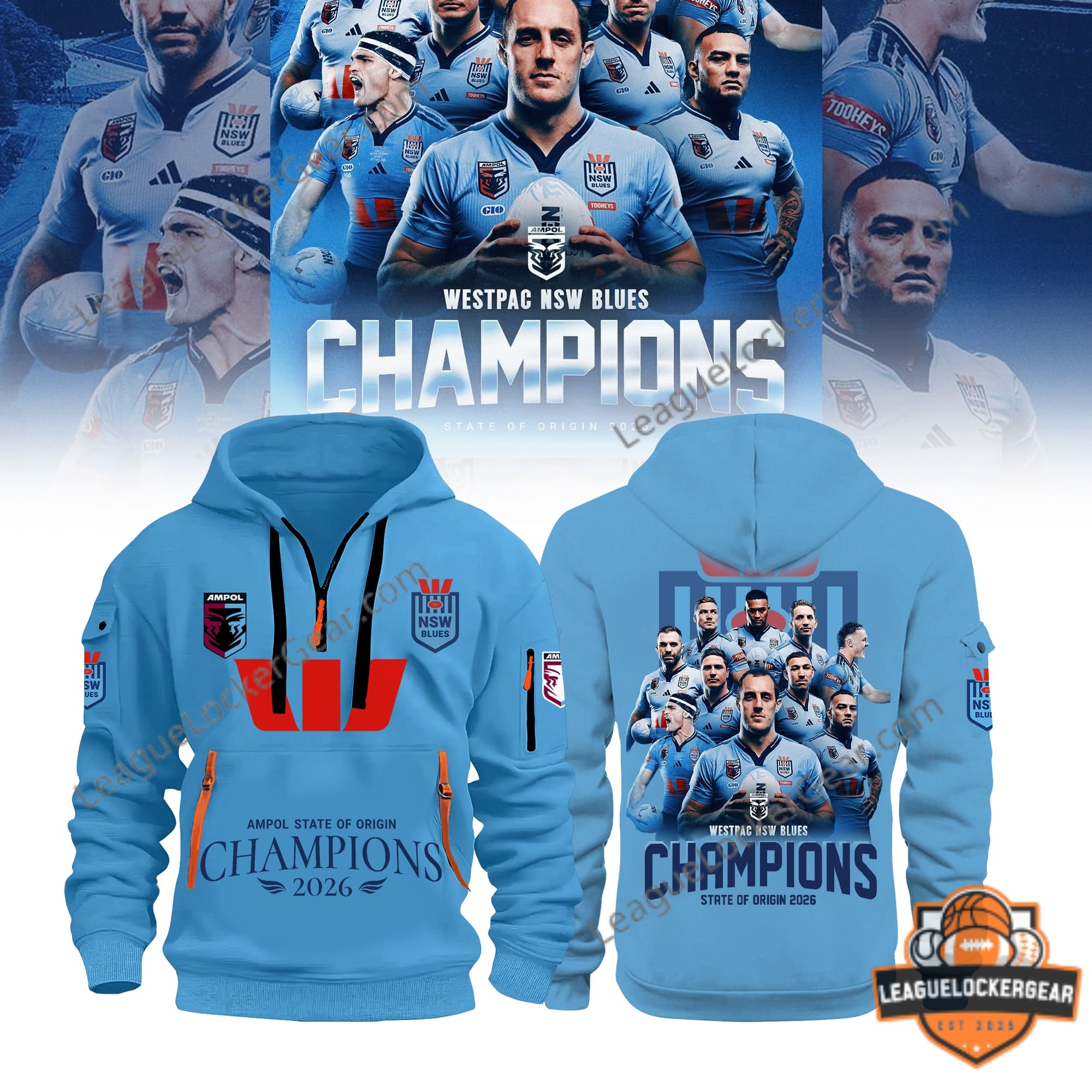 WESTPAC NSW BLUES AMPOL State of Origin Champions 2026 Hoodie
