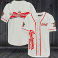 Stylish White Budweiser Beer Baseball Jersey – Perfect for Sports Fans - Aopprinter
